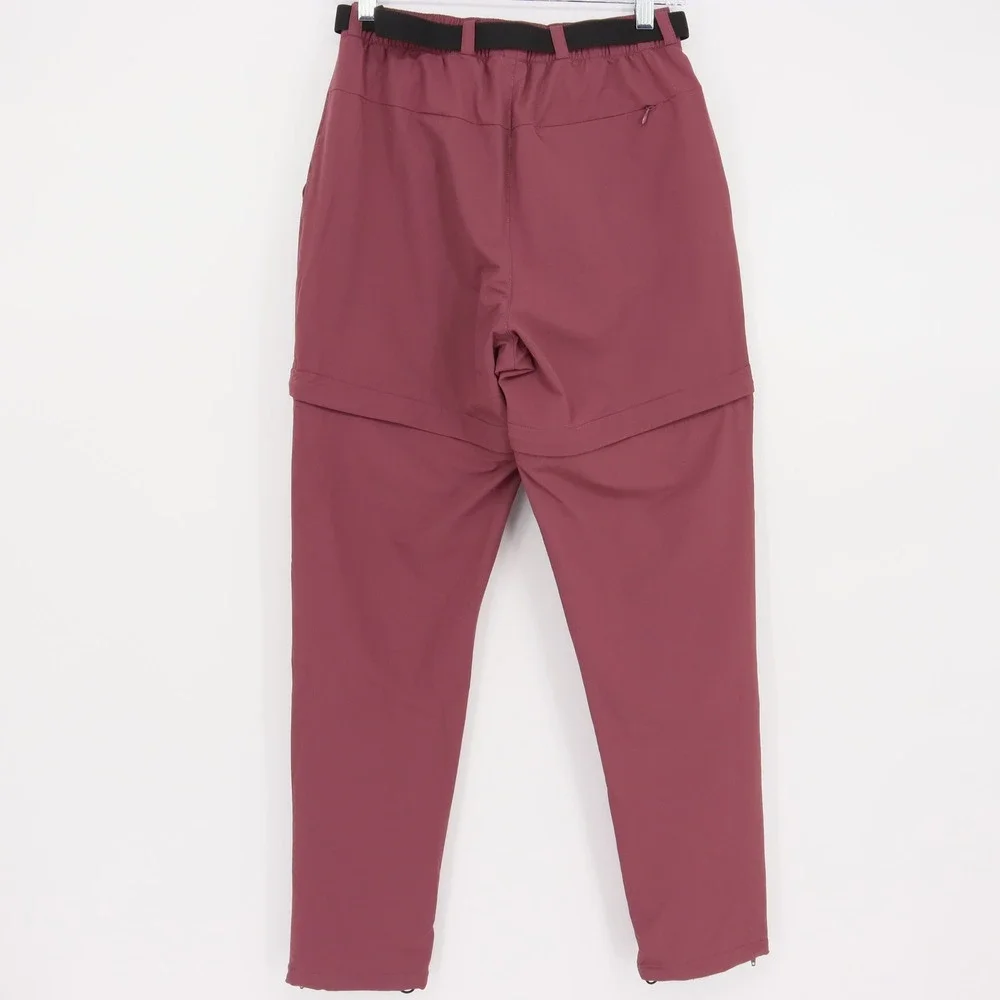 Zorali Women's Dusty Rose Convertible Hiking Pants Zip Off Shorts Size 6 Berry